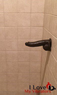 Suction cup dildo in the shower