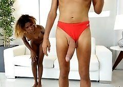 Bikini african girl suck cock and anal
