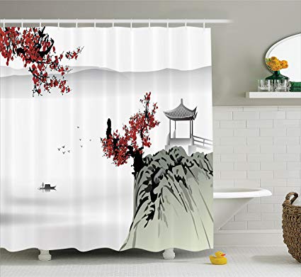 Thumbprint reccomend Asian style shower curtains
