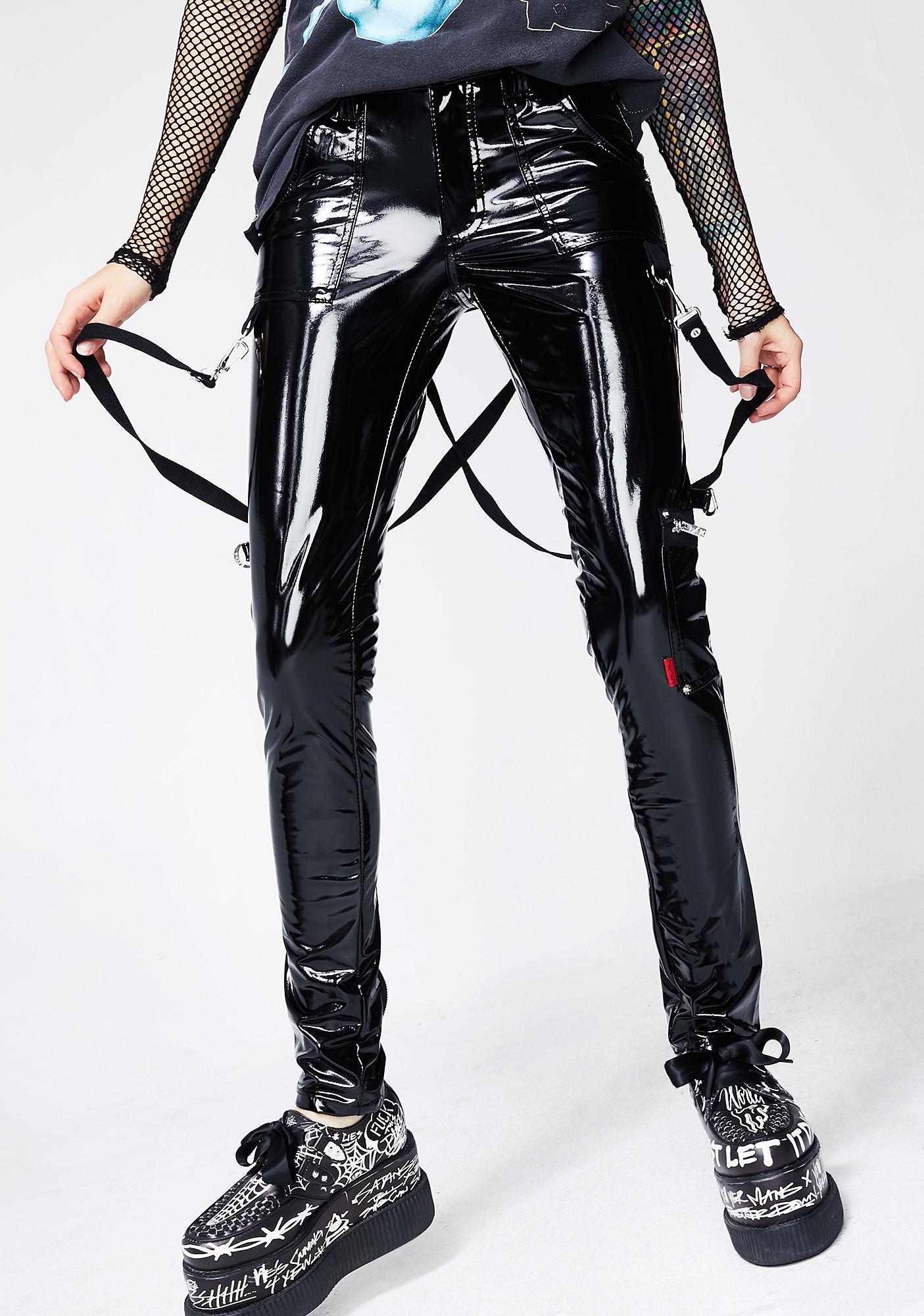 Punk bondage zipper pants