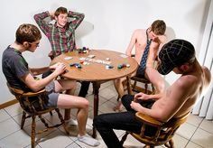 Boys play strip poker
