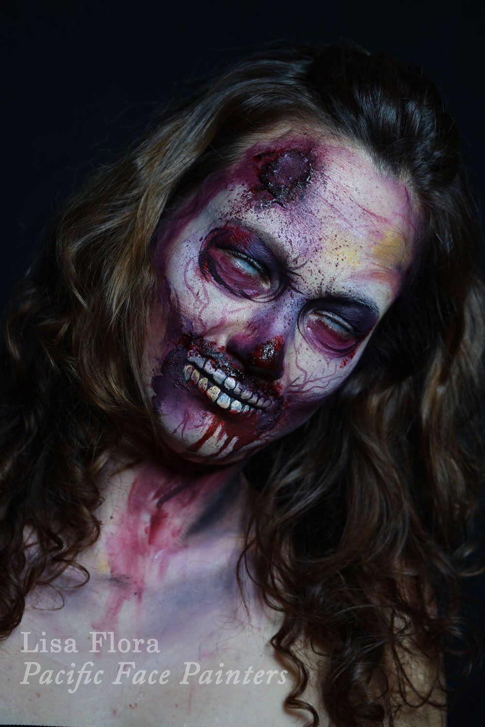 Adult face painting zombie