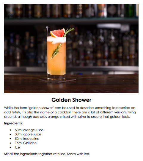 Golden shower drinkers
