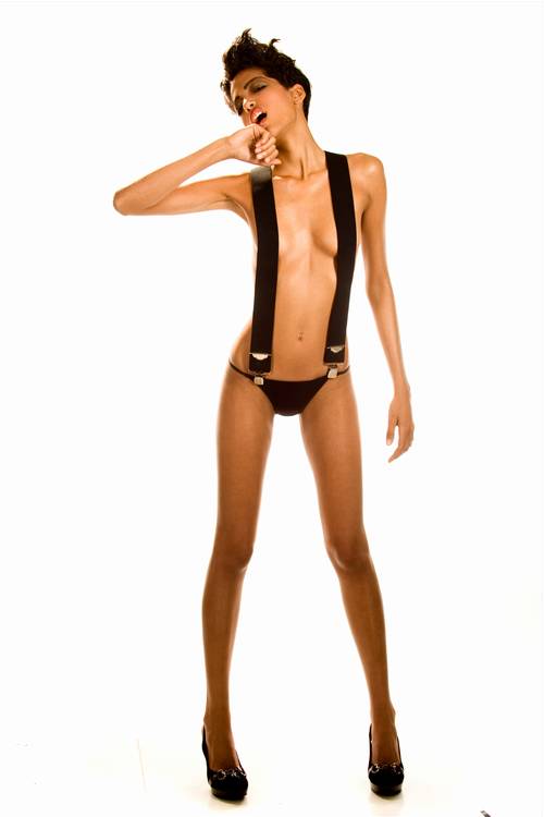 Slender tall bikini models