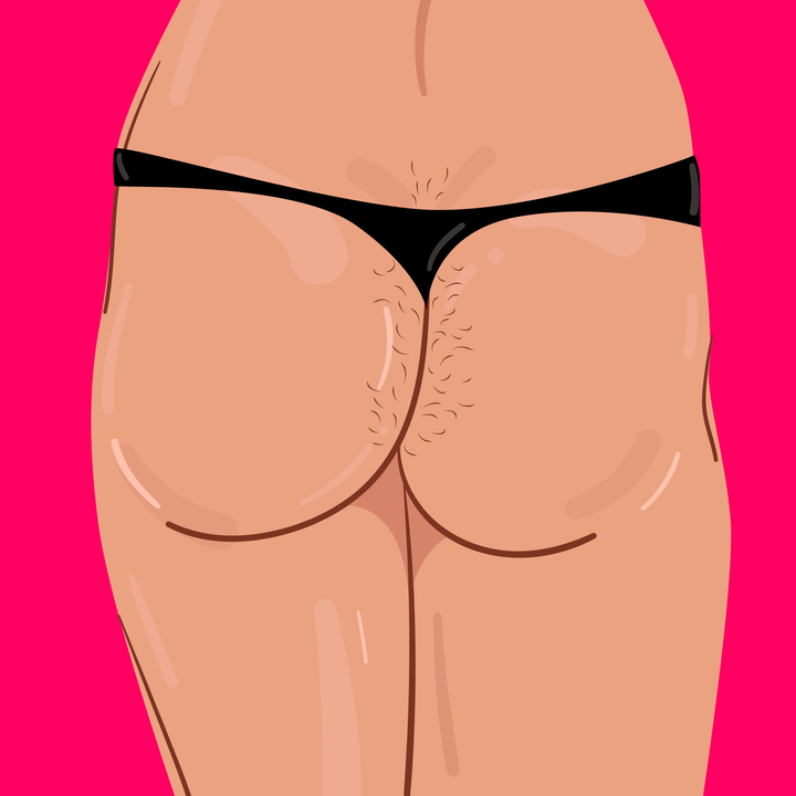 Black hairy ass butt hole female