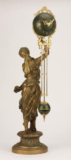bronze cupid statue swinger clock