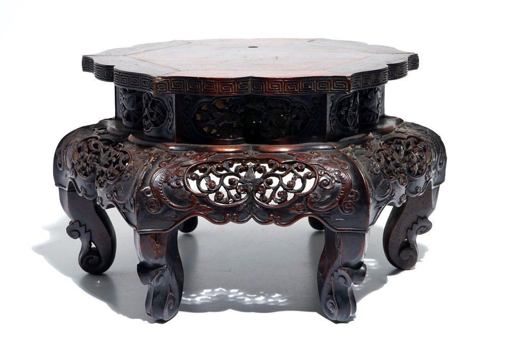 best of Wood Asian stand carved