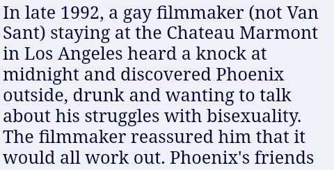 River phoenix was bisexual
