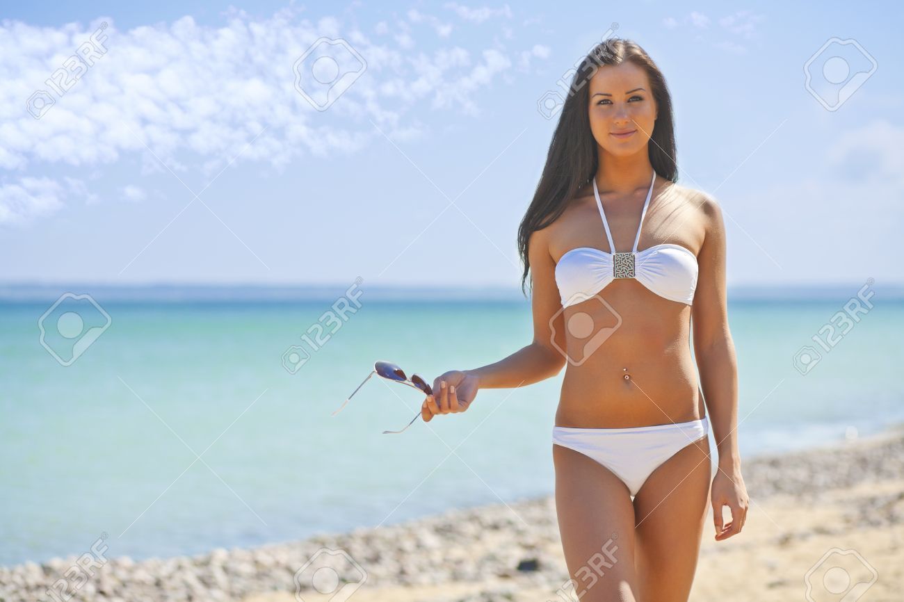 Bikini girl in white