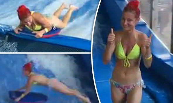 Bikini falls off swimming