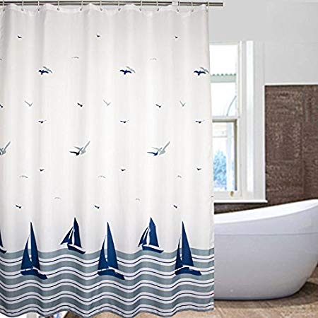 Nautical striped shower curtains