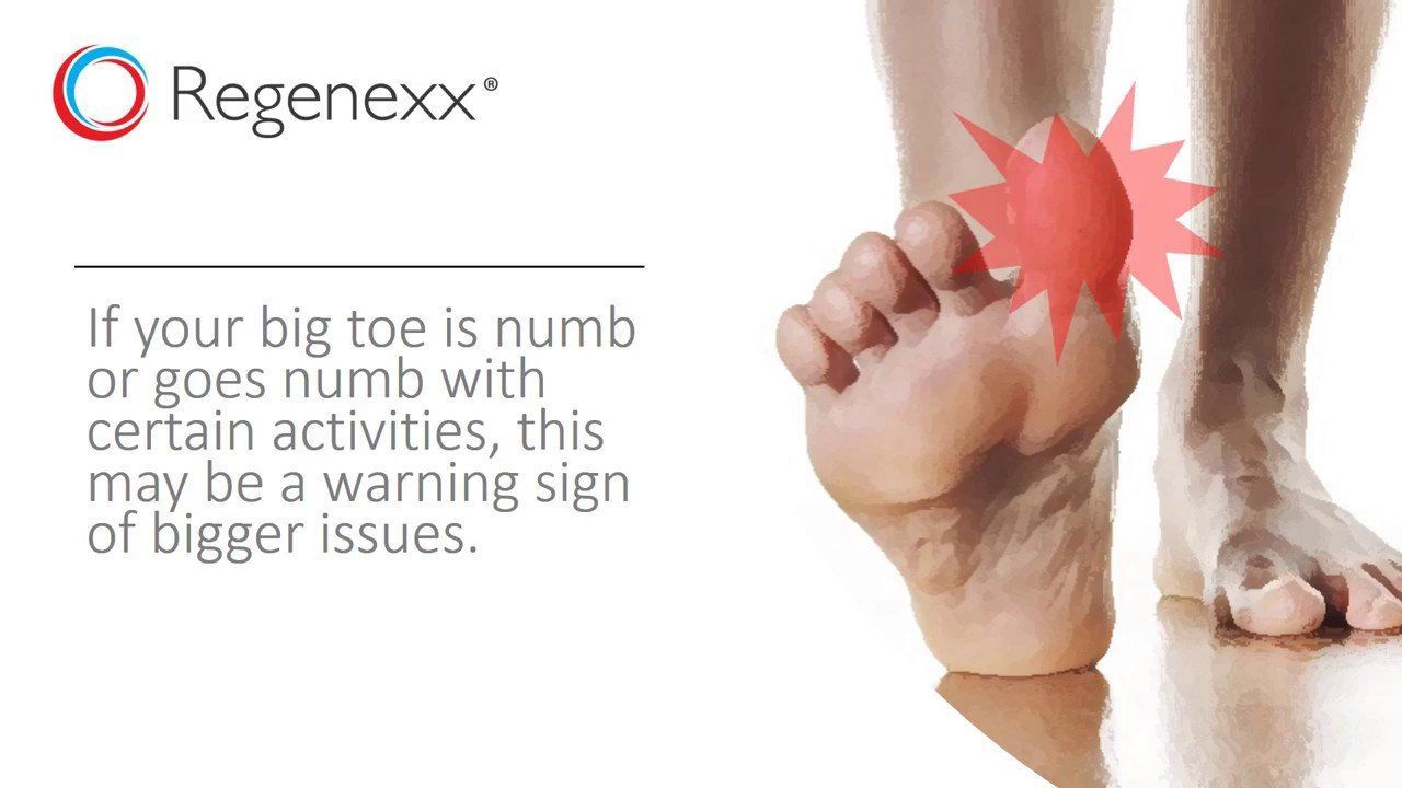 Numb area bottom of foot