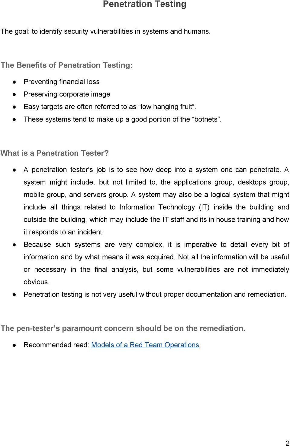 Horsehide reccomend Penetration testing documentation
