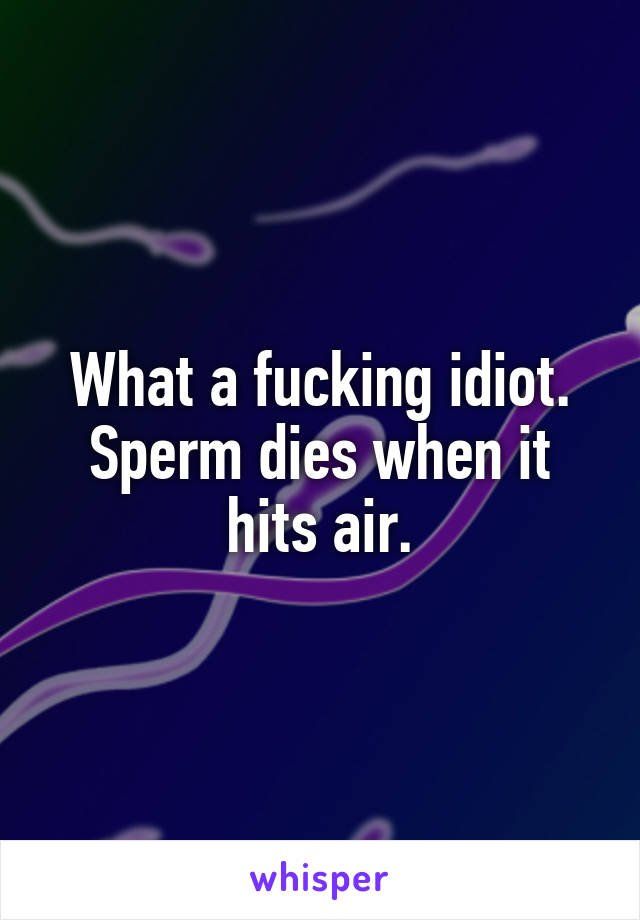 Arctic A. reccomend Sperm die when hitting air