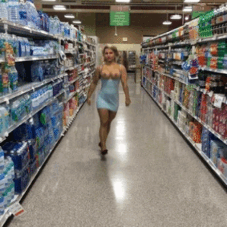 Real milf gets naked grocery store