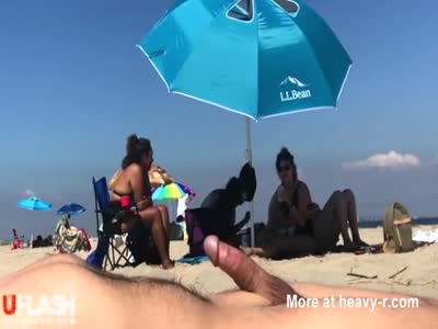 best of Accidental nude beach happy cumshot dick