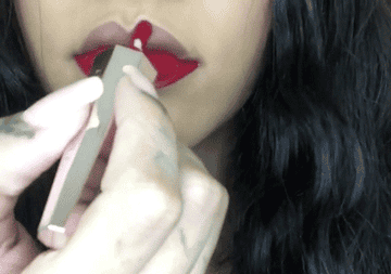 Beautiful lipstick nails smoking close