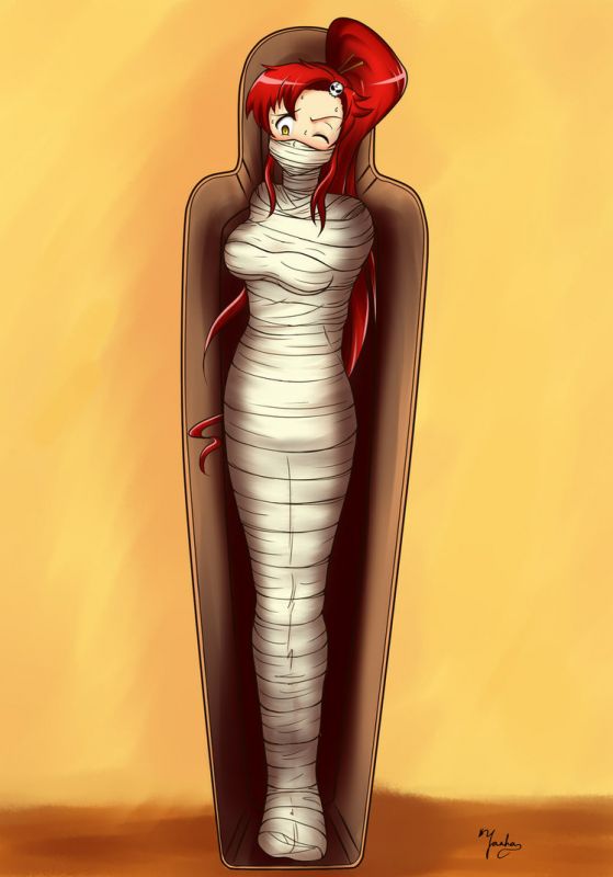 Yoko mummy wrapped