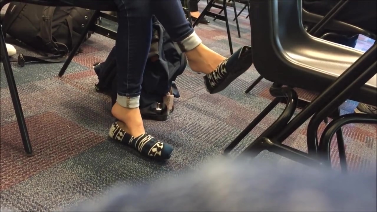 best of Teen class sexy shoeplay candid super