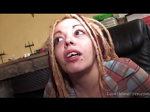 Hippie Girl with Dreadlocks get hairy wet pussy fingered.