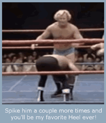 Wrestling style submission with cute jobber